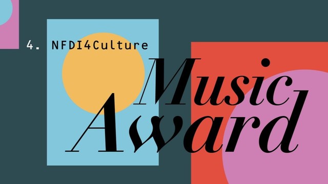 Illustration für den 4. NFDI4Culture Music Award mit bunten und unterschiedlichen geometrischen Formen. Lizenz: CC0, Creator: Sarah Pittroff