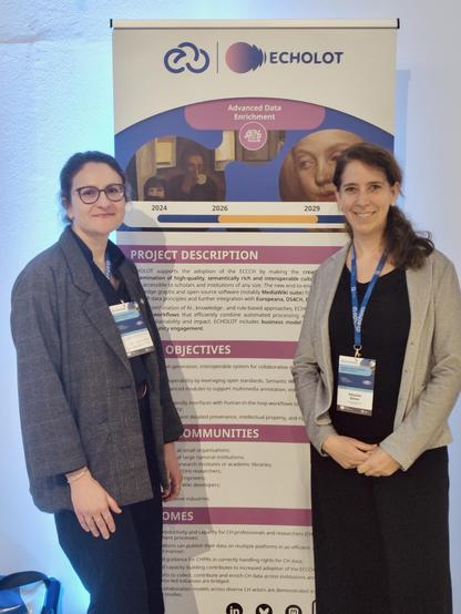 Our NFDI4Culture Colleagues Lozana Rossenova and Alexandra Büttner at the Public Day at the National Museum at the second ECHOES Annual Event in Poznań (16.–20.03.2026).