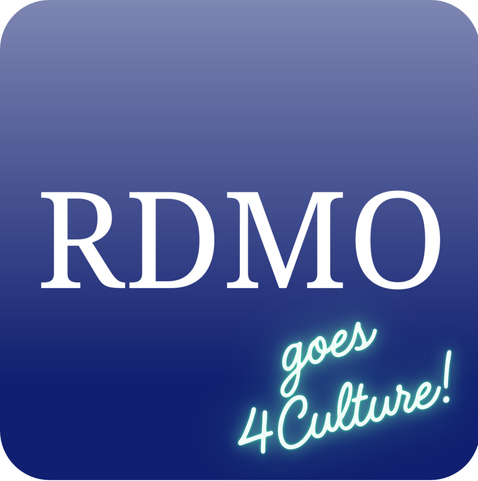 RDMO-Tool-Icon mit der Aufschrift "RDMO goes 4Culture" 

