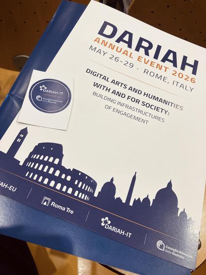 Poster vom DARIAH Annual Event 2026 (May 26-29th, Rom)