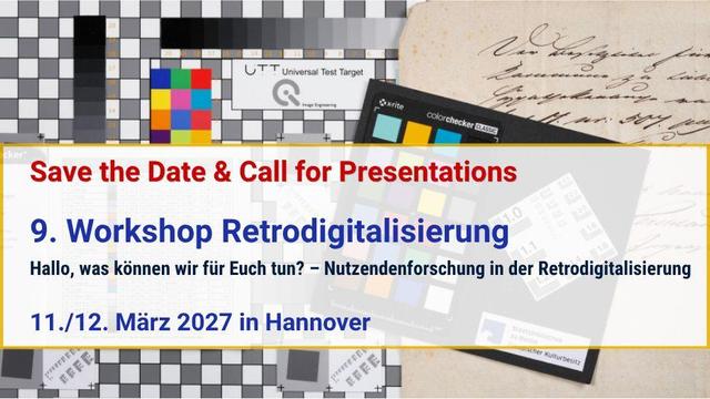 9. Workshop Retrodigitalisierung 2027: Save-the-Date und Call for Presentations - Digitisation templates from the Berlin State Library with Colour Checker - Digitalisierungsvorlagen aus der Staatsbibliothek Berlin mit Color Checker, (c) Staatsbibliothek zu Berlin (Preußischer Kulturbesitz)